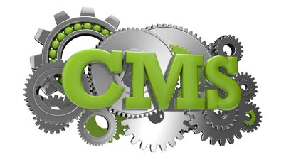 The letters CMS overlaid over interlocking gears