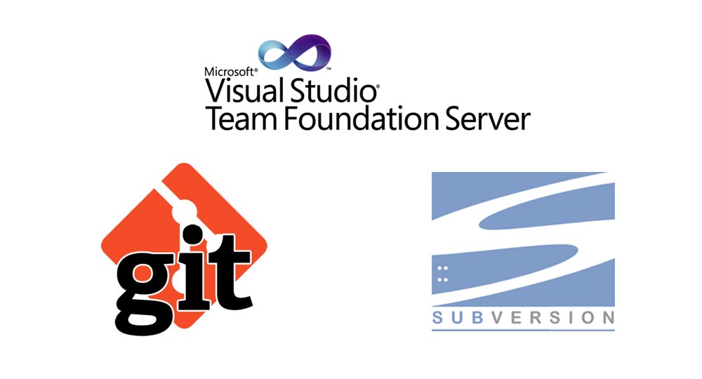 GIT, Team Foundation Server and Subversion logos